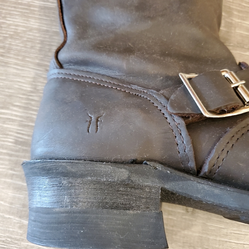 FRYE LEATHER BOOTS #77400 WOMENS ENGINEER BROWN 7 - Picture 8 of 16